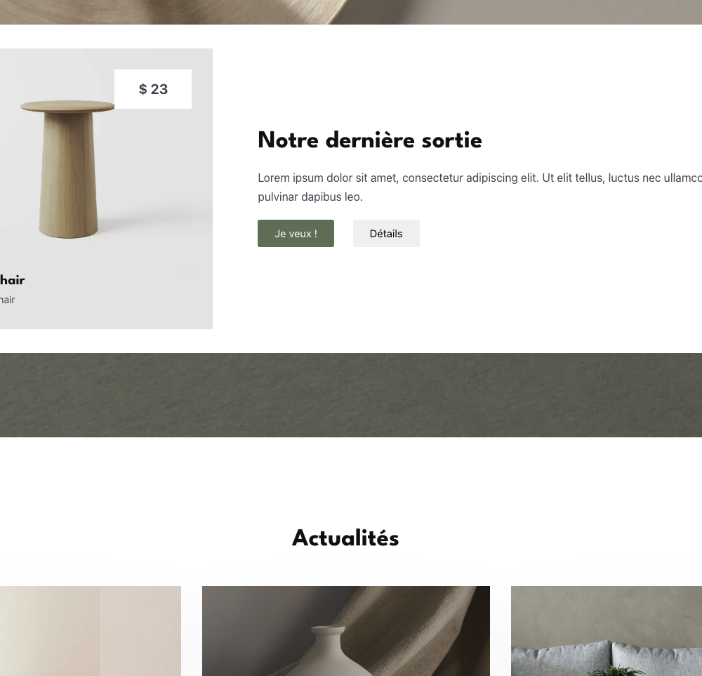 site e-commerce évolutif mobilier creation artiste accessoire