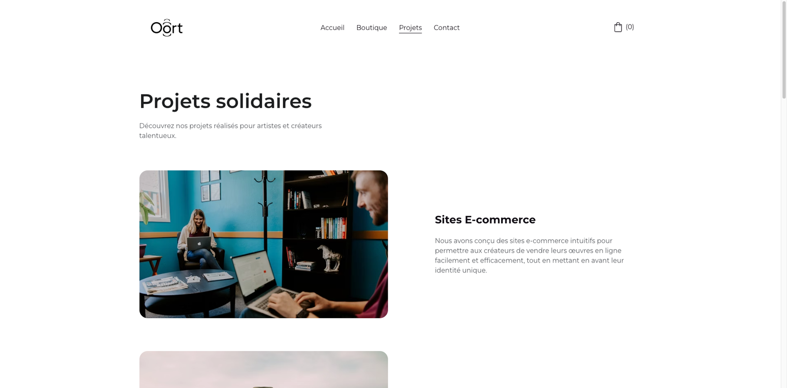 site web internet ecommerce simple leger minimaliste